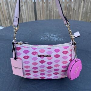 Juicy Couture “Sealed With a Kiss” Hobo Bag Crystal W/Pink Lips Valentines Day